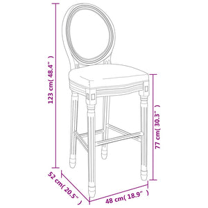 vidaXL Tabourets de bar 2 pcs Blanc Tissu