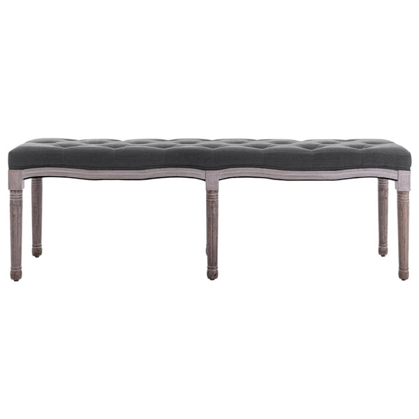 Bank Leinen Massivholz 150x40x48 cm Dunkelgrau