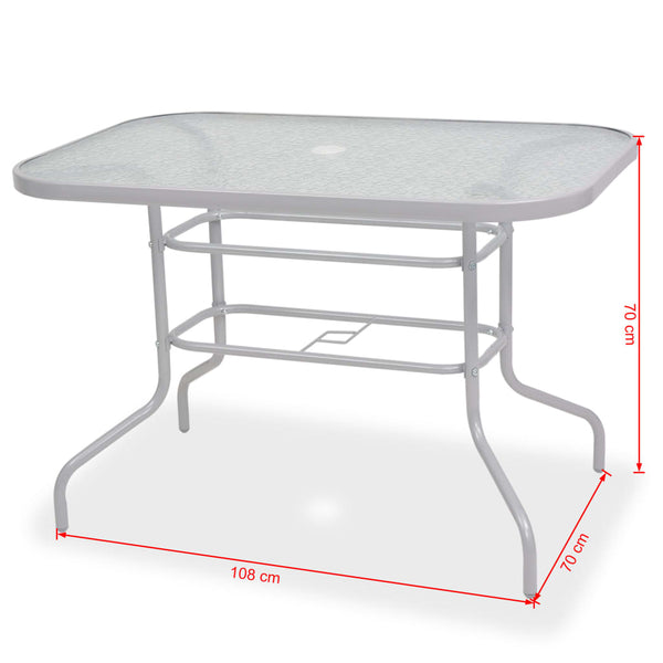8-teilige Garten Essgruppe Grau