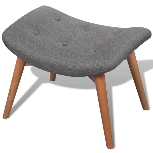 vidaXL Fauteuil avec repose-pieds Gris Tissu