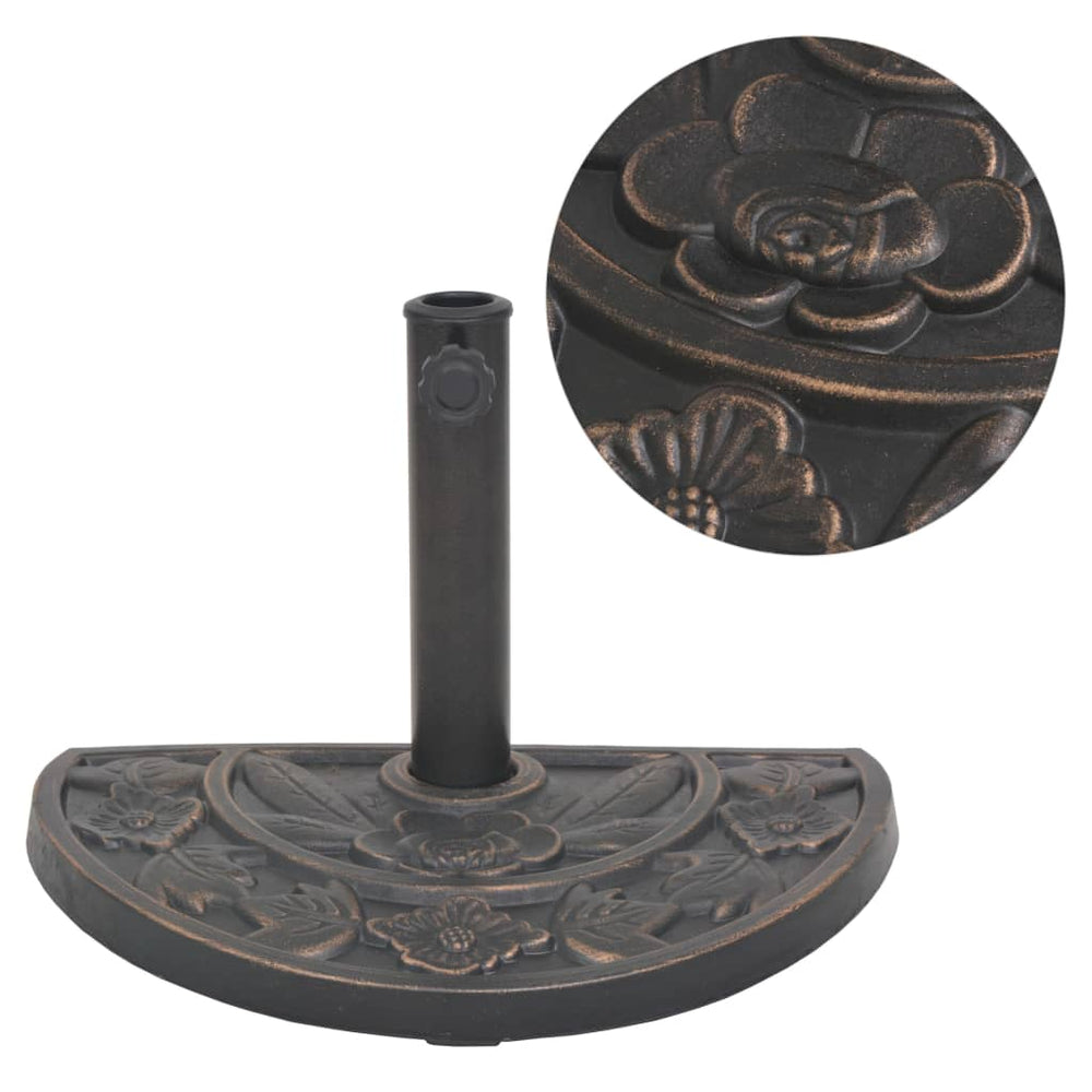 Halbrunder Sonnenschirmständer Bronze 9kg