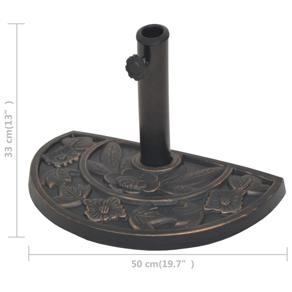 Halbrunder Sonnenschirmständer Bronze 9kg