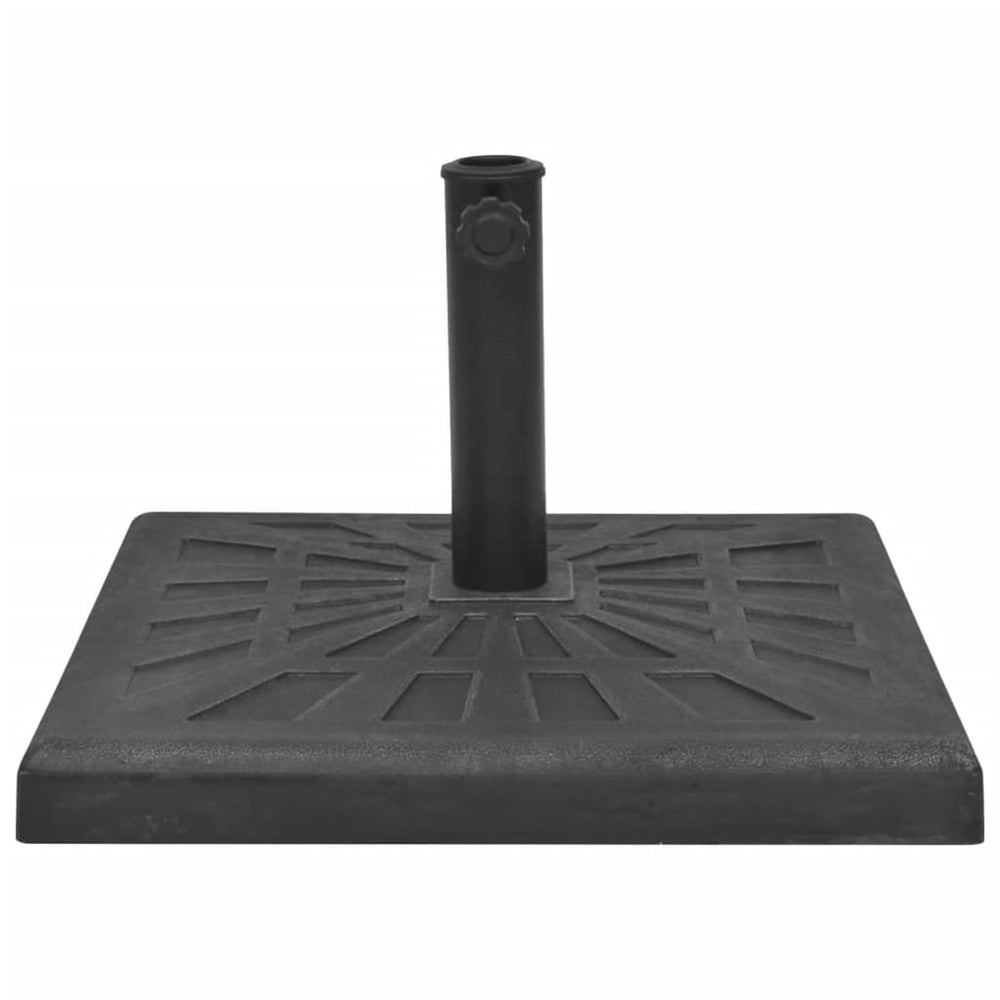 Quadratischer Sonnenschirmständer aus Harz, 19 kg, Schwarz