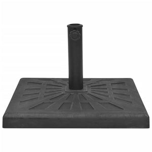 Quadratischer Sonnenschirmständer aus Harz, 19 kg, Schwarz