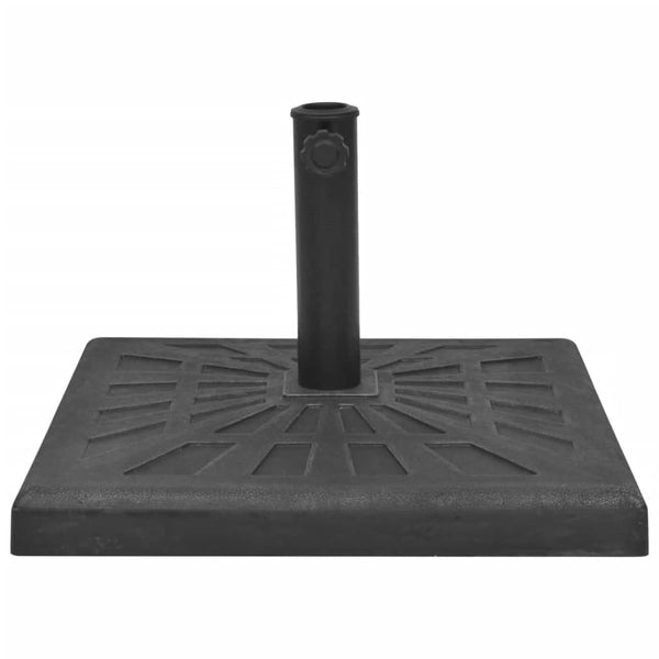 Quadratischer Sonnenschirmständer aus Harz, 19 kg, Schwarz