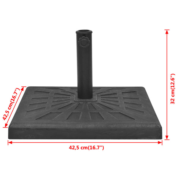 Quadratischer Sonnenschirmständer Schwarz 12 kg