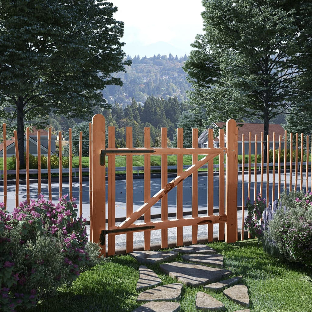 vidaXL Garden Gate Single Hazel Wood Impregnated 100x90 cm