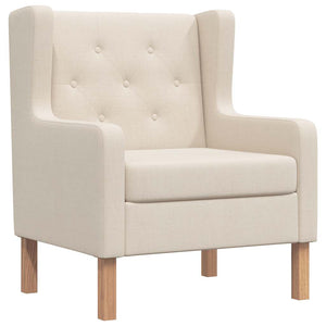 vidaXL Fauteuil Crème Tissu