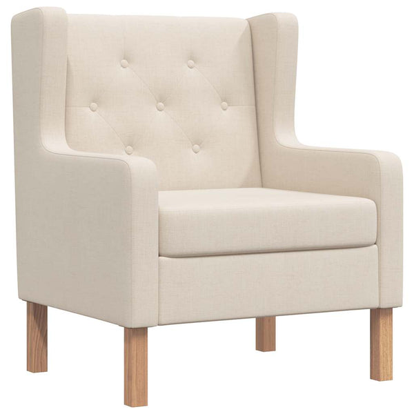 vidaXL Fauteuil Crème Tissu