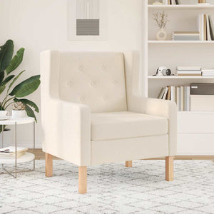 vidaXL Fauteuil Crème Tissu
