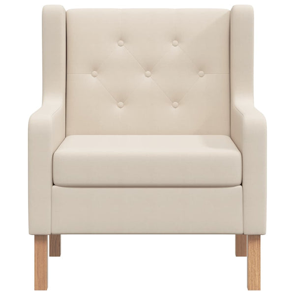 vidaXL Fauteuil Crème Tissu