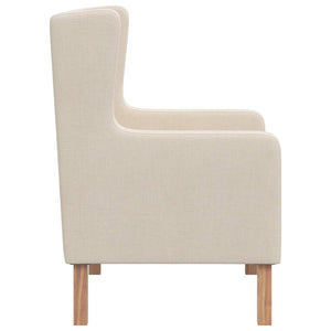 vidaXL Fauteuil Crème Tissu