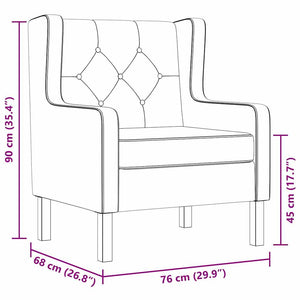 vidaXL Fauteuil Crème Tissu