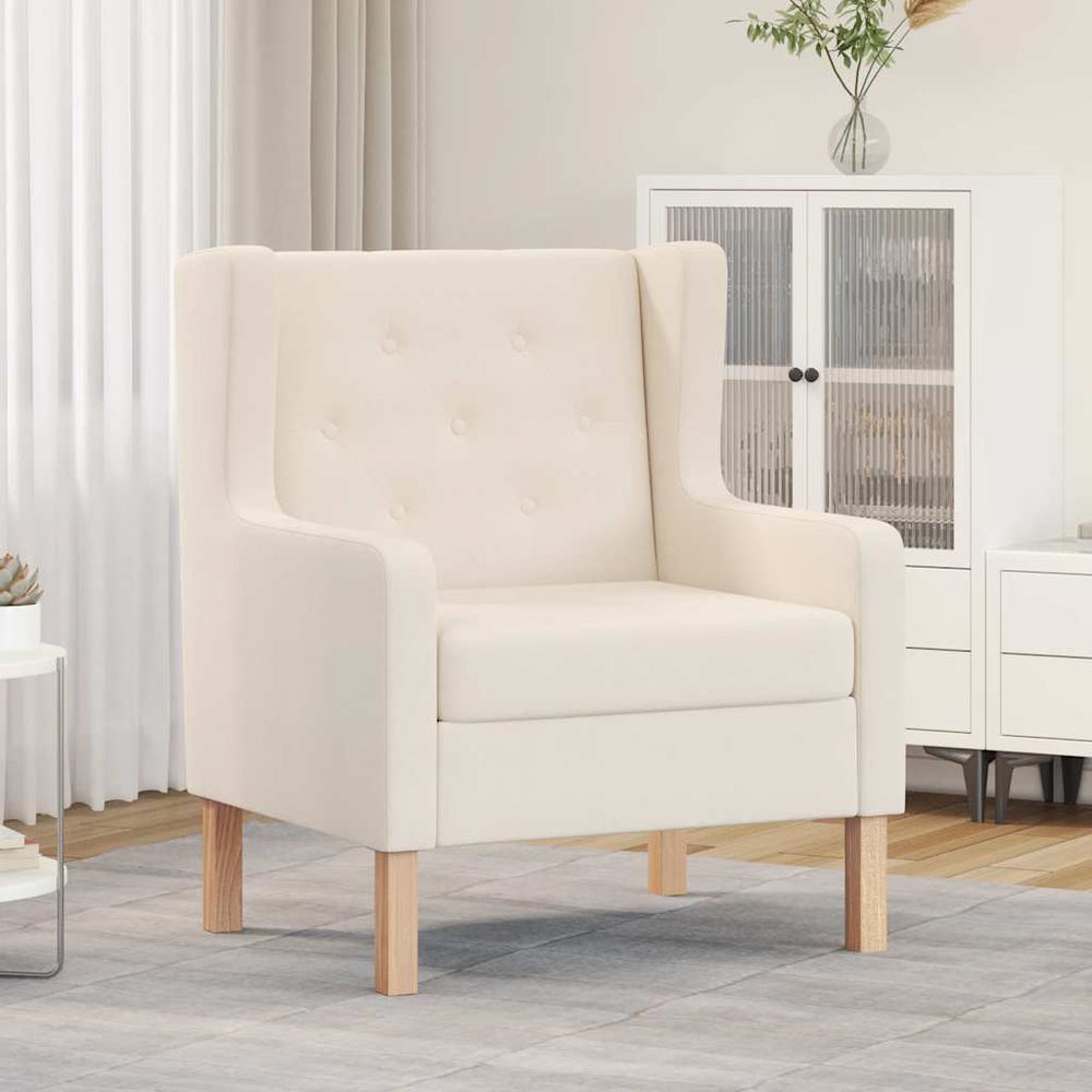 vidaXL Armchair Cream Fabric