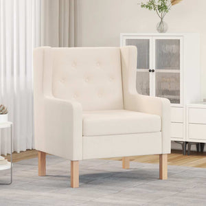 vidaXL Fauteuil Crème Tissu