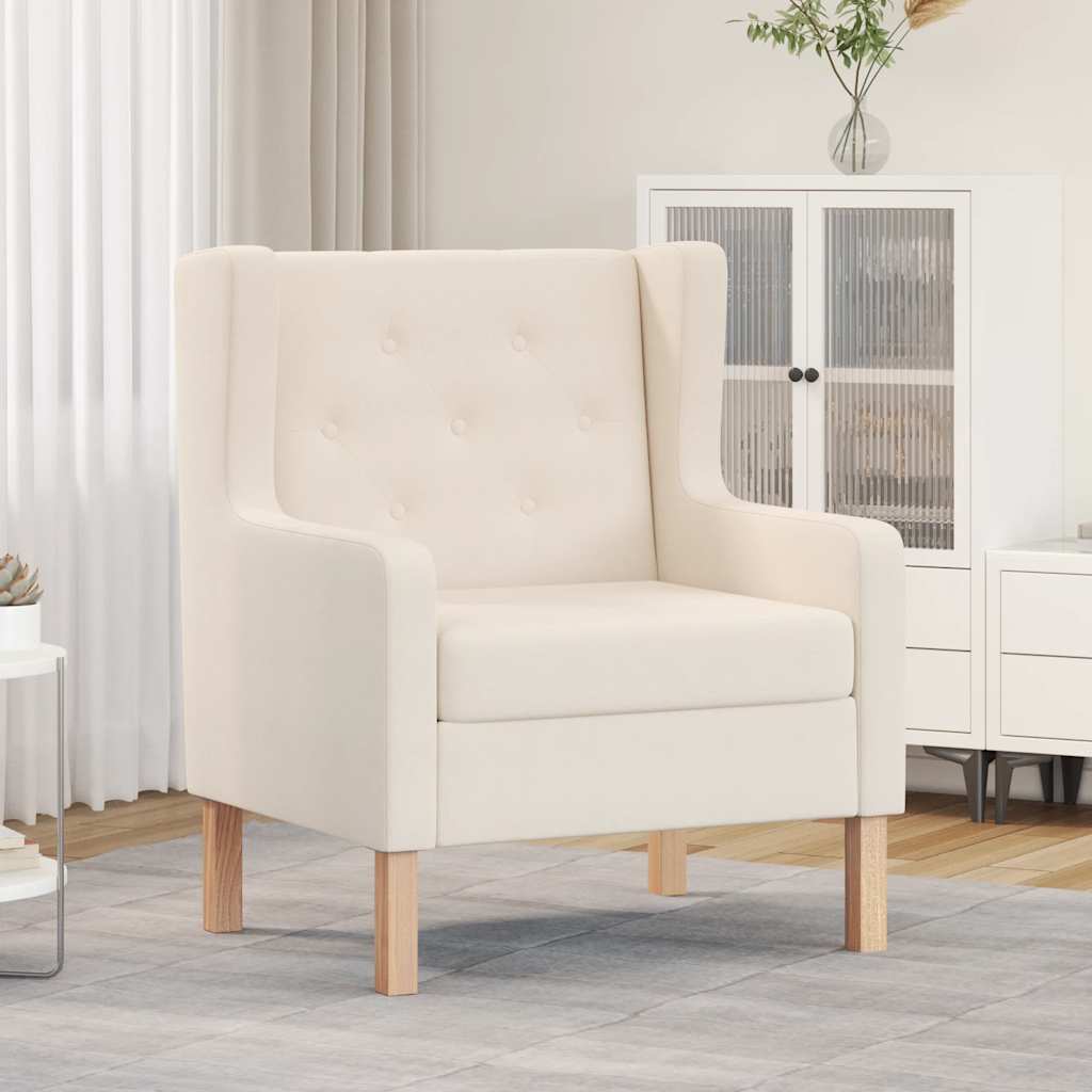 vidaXL Fauteuil Crème Tissu