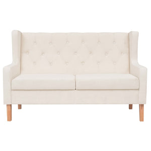 vidaXL 2-Seater Sofa Fabric Cream White