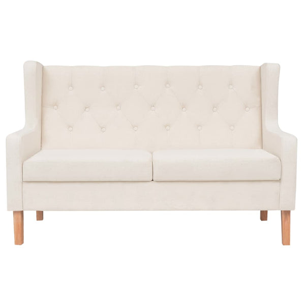 vidaXL 2-Seater Sofa Fabric Cream White