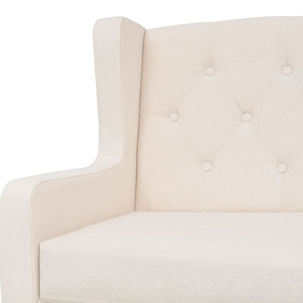 vidaXL 2-Seater Sofa Fabric Cream White