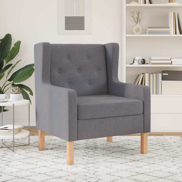 vidaXL Fauteuil Gris Tissu