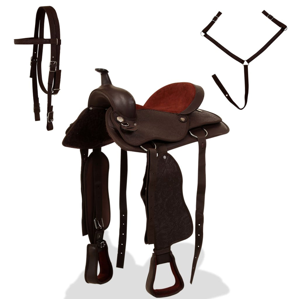 15" Westernsattel Set mit Halfter & Brustblatt