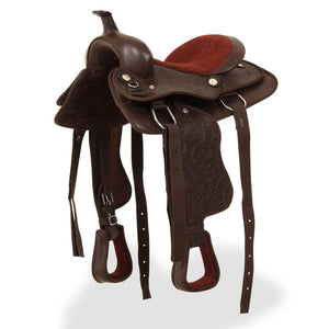 12" Leather Western Saddle Set