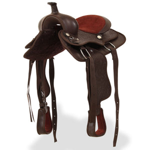 12" Leather Western Saddle Set