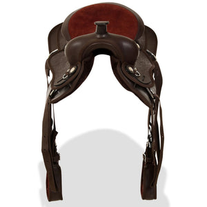 12" Leather Western Saddle Set