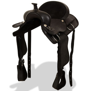 15" Westernsattel Set Leder Schwarz