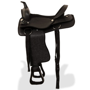15" Westernsattel Set Leder Schwarz