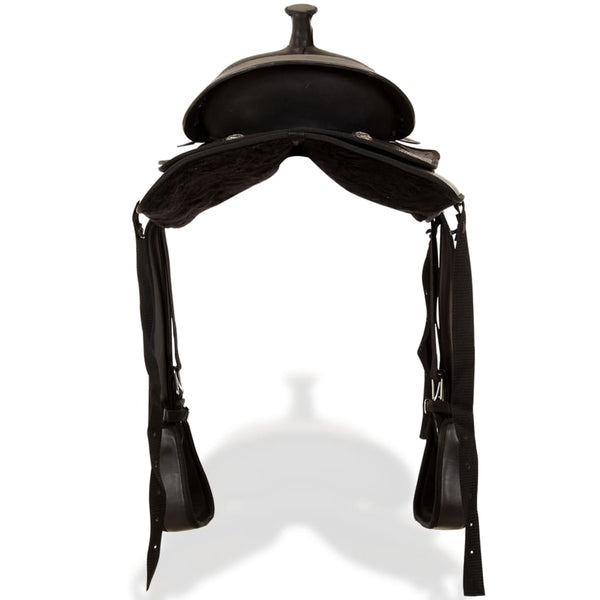 15" Westernsattel Set Leder Schwarz