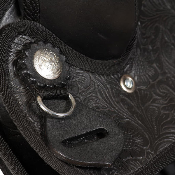 15" Westernsattel Set Leder Schwarz