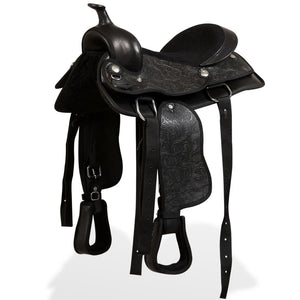 12" Westernsattel Set mit Halfter & Brustblatt Schwarz