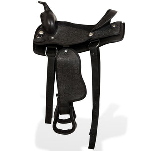 12" Westernsattel Set mit Halfter & Brustblatt Schwarz