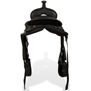 vidaXL Selle Western, licol & collier de chasse Cuir véritable 13" Noir