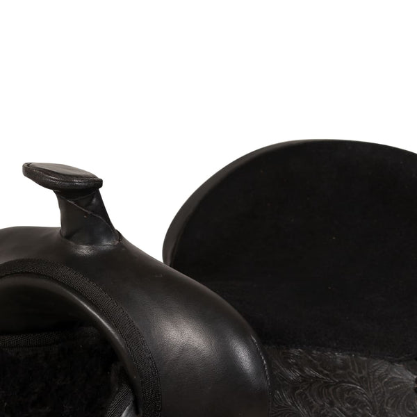 vidaXL Selle Western, licol & collier de chasse Cuir véritable 13" Noir