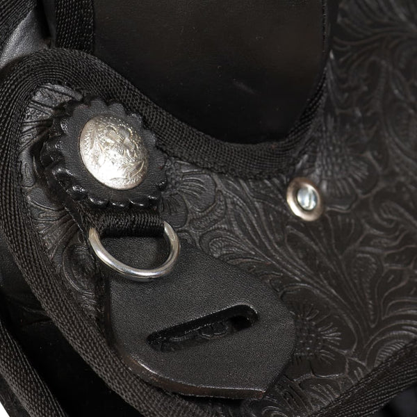 vidaXL Selle Western, licol & collier de chasse Cuir véritable 13" Noir