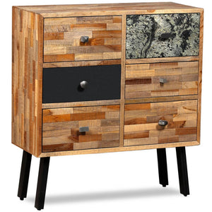 Beistellschrank mit 6 Schubladen Recyceltes Teakholz 70x30x76cm