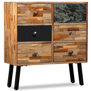 Beistellschrank mit 6 Schubladen Recyceltes Teakholz 70x30x76cm