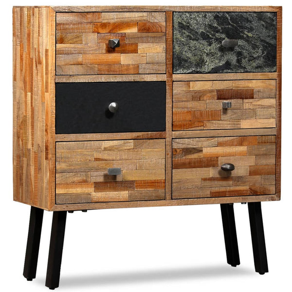 Beistellschrank mit 6 Schubladen Recyceltes Teakholz 70x30x76cm