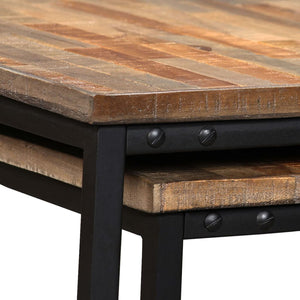 Satztisch Couchtisch-Set 2-tlg. Recyceltes Teak Massiv