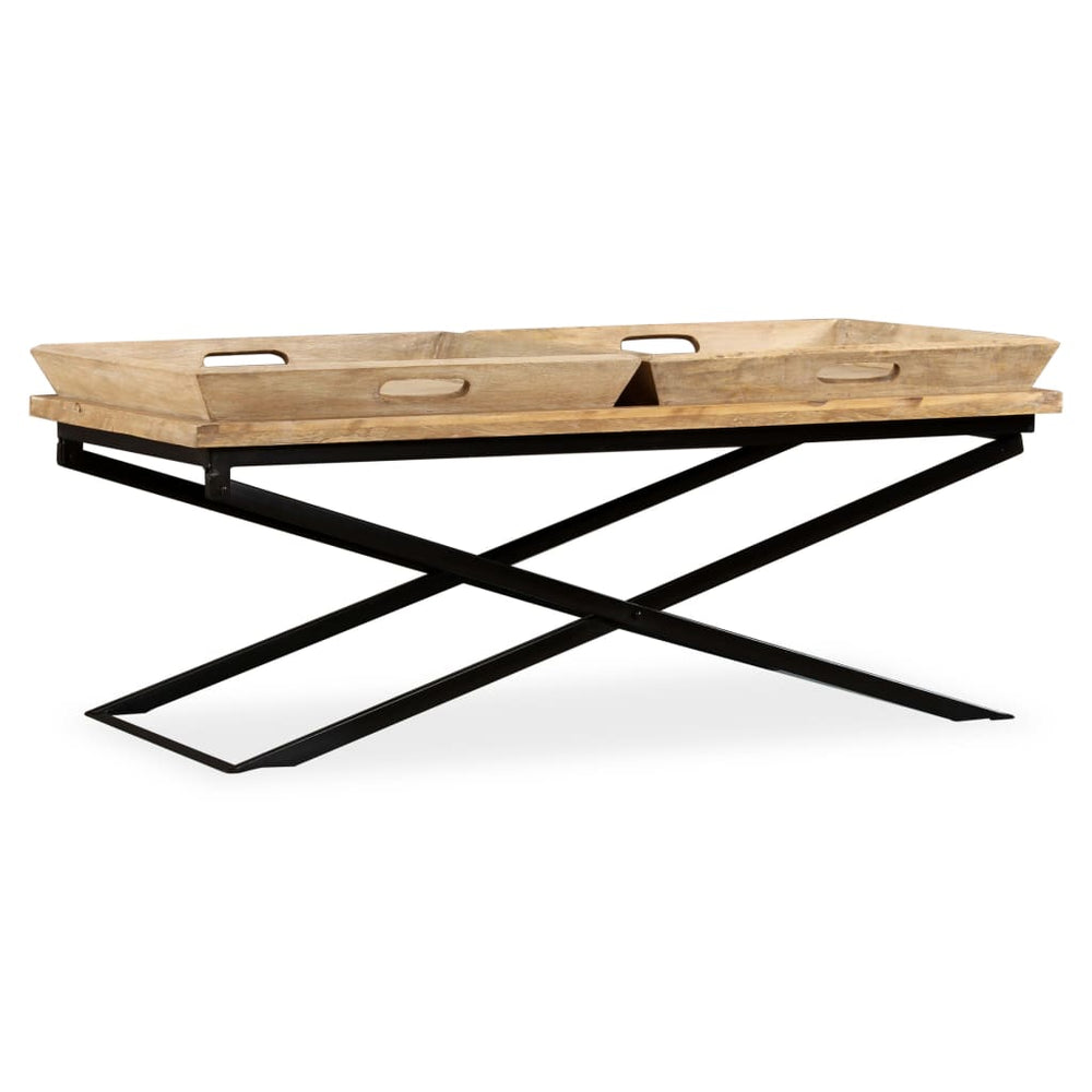 vidaXL Table basse en bois de manguier massif 110 x 55 x 42 cm
