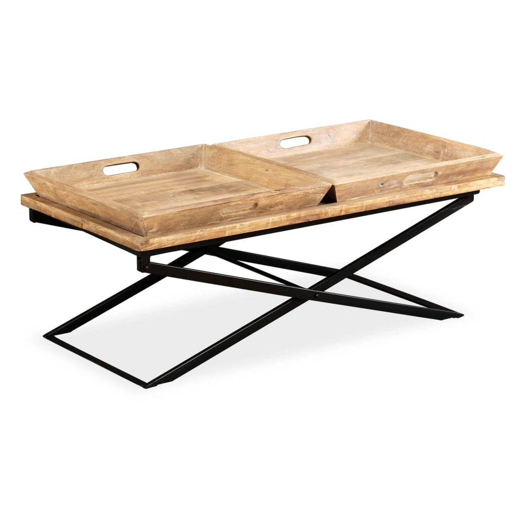 vidaXL Table basse en bois de manguier massif 110 x 55 x 42 cm