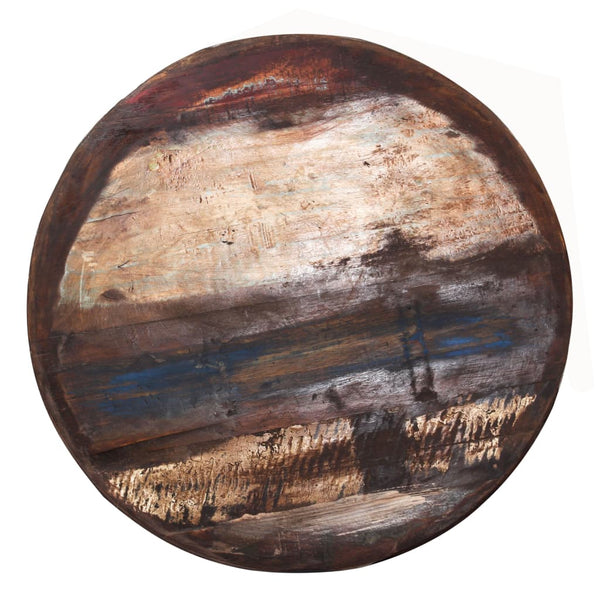 Couchtisch Massiv-Altholz Schwarzer Standfuß 60x60x33 cm