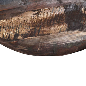 Couchtisch Massiv-Altholz Schwarzer Standfuß 60x60x33 cm