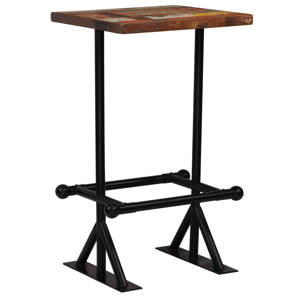 Bartisch Altholz Massiv Mehrfarbig 60x60x107 cm