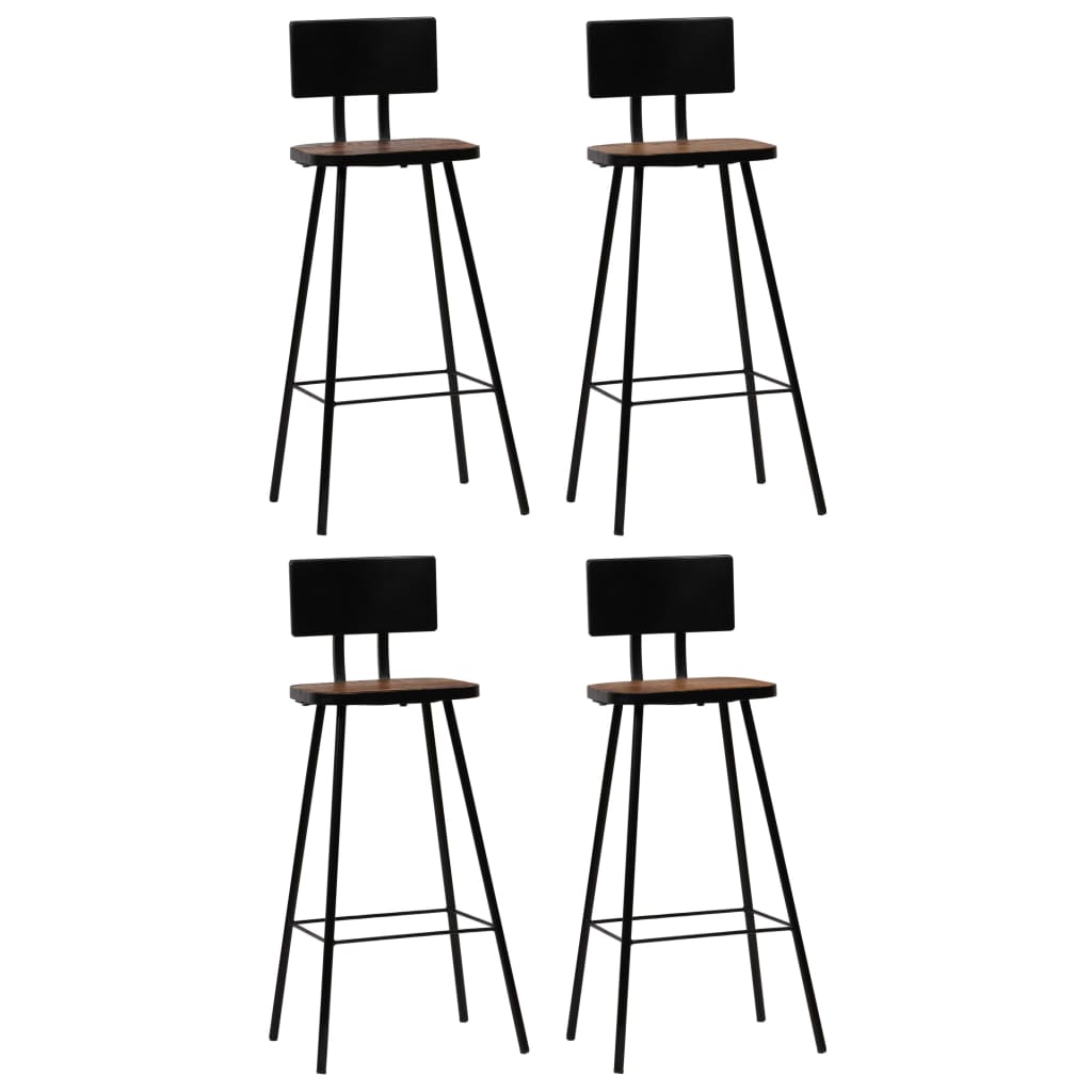 vidaXL Tabourets de bar 4 pcs Bois de récupération massif