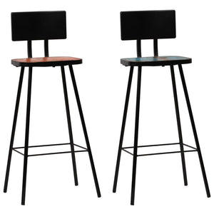 vidaXL Tabourets de bar 2 pcs Bois de récupération massif