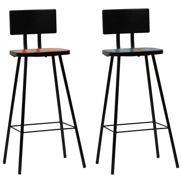 vidaXL Tabourets de bar 2 pcs Bois de récupération massif