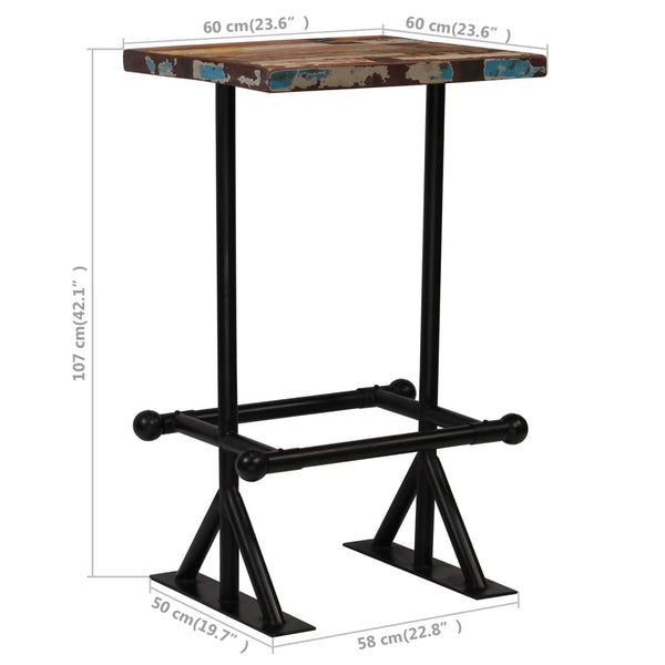 Bar-Set 3-tlg. Altholz Massiv Mehrfarbig